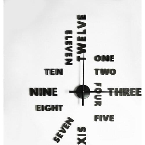 Large Numbers 3D Wall Clock Big Size DIY Quartz Wall Clock Mirror Stickers Living Room Decor Horloge Watch