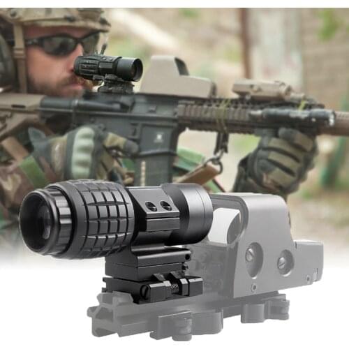 3X Magnifier Scope Compact Tactical Sight with Flip to 20mm Airsoft Rifle Gun Rail Mount 6-0059