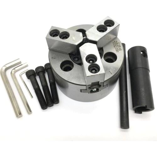 4" 4Inch 110mm 3Jaw Hollow Power Chuck Back Plate for CNC Lathe Boring Cutting Tool Holder Hole Hydraulic Chuck Oil High Speed