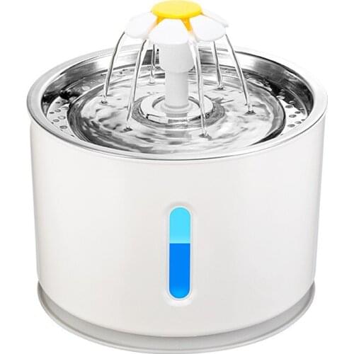 Pet Cat Water Fountain Pet Automatic Feeder Dog Cat Drinking Bowl Water Dispenser Feeder LED Lighting Power Adapter