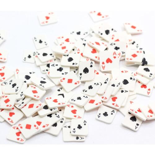 200/ 50g Large Mixed Playing Card Polymer Clay Slice Kawaii Playing Card Slices Sprinkles Assorted Playing Card Slice Confetti