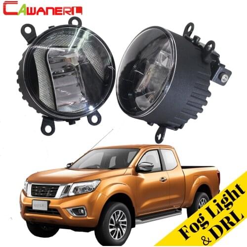 Cawanerl 2 Pieces Car LED Fog Light DRL Daytime Running Lamp White 12V Styling For Nissan Navara D40 Pickup 2005-2012
