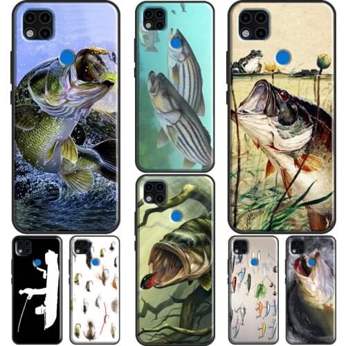 Bass Fishing Baits Lures Hook Tackle For Redmi Note 9 8 Pro Case For Redmi Note 7 8T 9S Coque For Redmi 9 A 9C K30 Ultra