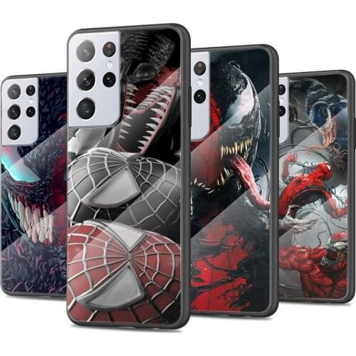 Spiderman And Venom Tempered Glass Cover For Samsung Galaxy S21 Plus Ultra M21 M31 M51 A52 A72 Phone Case Coque