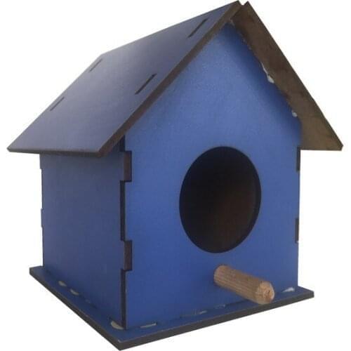 Tuğra Colorful Wooden Bird House Blue 10 x10X 12 cm paintable decorative objects декоративные предметы под роспись