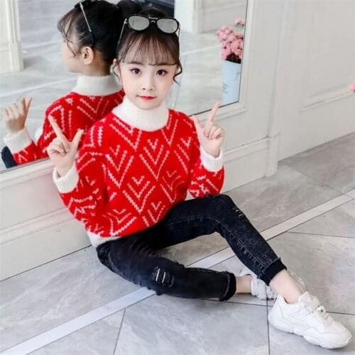 2020 New Autumn Winter Kids Sweater Baby Boys Girls Solid Jumper Children Knit Top Fashion Girls O-Neck Sweater 2 Colors