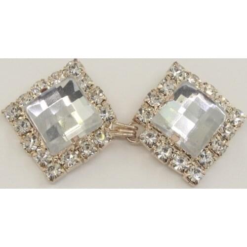 DIANCAN 20mm Rhinestone Wedding Diamond buttons Connector Factor Outlets Gem buttons DIY Crafts Hair Accessory Decorative button