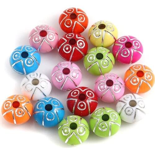 DoreenBeads Acrylic Beads Round At Random Colorful Jewelry DIY Findings About 10mm( 3/8") Dia, Hole: Approx 2.2mm, 300 PCs