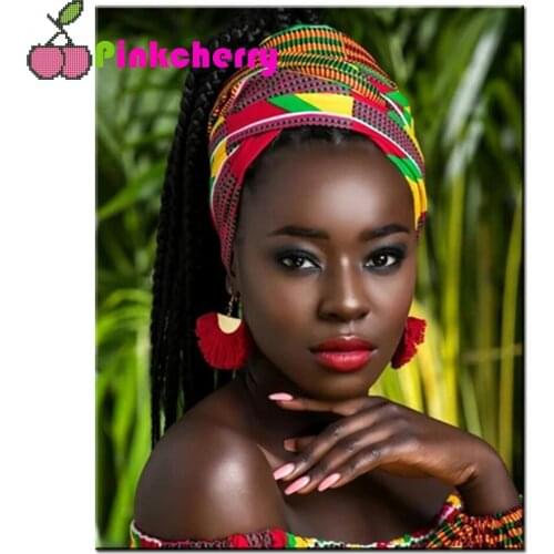 Elegant Africa Black Woman 5D diy diamond painting cross stitch full drill diamond embroidery gift mosaic art home decor k1245