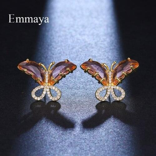 Emmaya New Fashion Charming Zirconia Earring For Women Simplicity Style Butterfly Shape Fascinating Design Modern Jewelry
