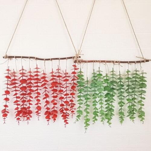 Artificial Eucalyptus Leaves Wall Hanging Decoration Ornaments With LED Light for Home Party Garden Wedding Backdrops Decor