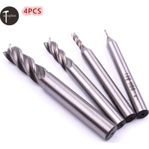 Atoplee 4PCS 6mm,8mm Shank HSS 4 Flute End Mill Cutter Milling Cutter Router Bit CNC Mill Drill Bit For Power Tools