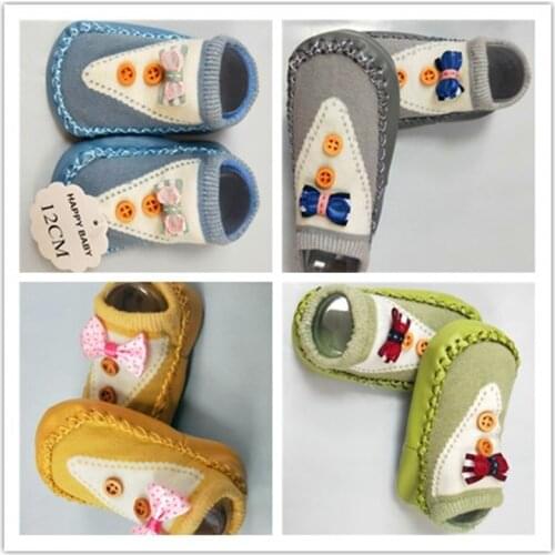 Buy 2 Get 1 Free Baby Socks with Rubber Sole Bowknot Newborn Spring Kids Floor Socks Shoes Non-slip Soft Sole