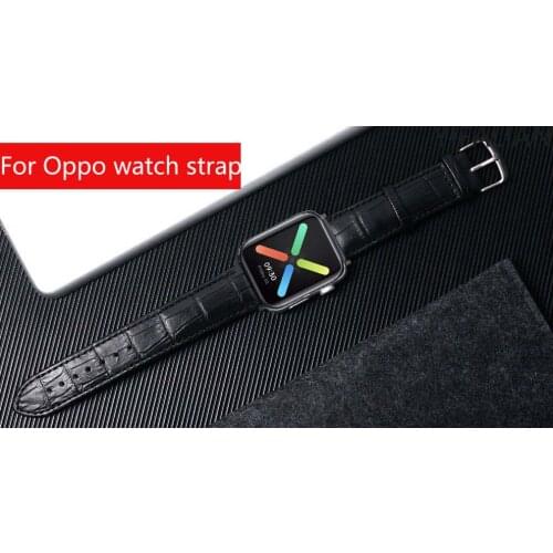 Hot sale replacement Strap for OPPO smart watch band 41mm crocodile leather ,For Oppo wristband 46mm