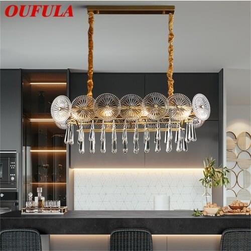 OUFULA Chandelier LED Oval Pendant Lamp Postmodern Home Creative Light Fixture for Living Dining Room