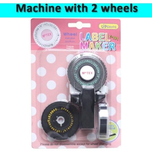 Black Color MoTex E101 add 2 wheels Printer Mini DIY Hand for dymo 3D embossing manual Tape Typewriter lettering machine