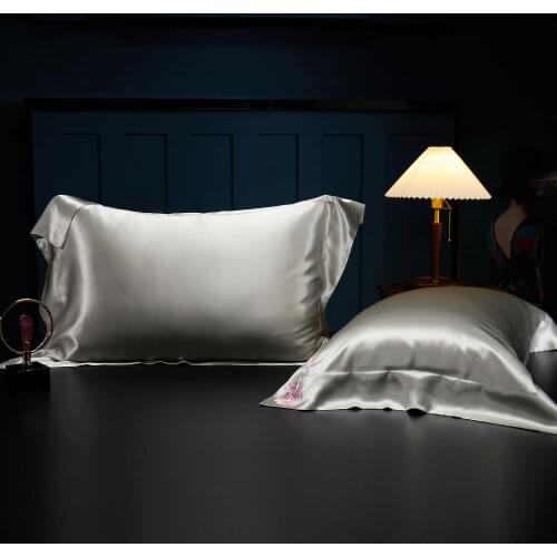 100% pure silk pillowcase natural silk embroidery pillowcase mulberry silk pillowcase free shipping