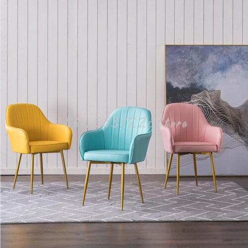 Nordic Leather Family Dining Chair Net Red Back Modern Simple Light Luxury Dressing Stool Dining Chair Nail Dressing Chair