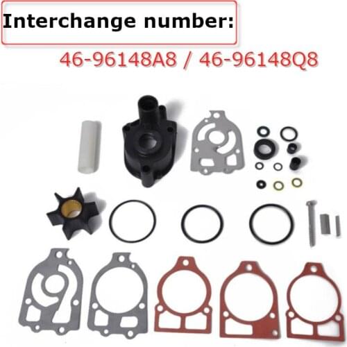 New Water Pump Impeller Kit Housing/Base Fit for Mercury / Mercruiser 46-96148A8，46-96148Q8