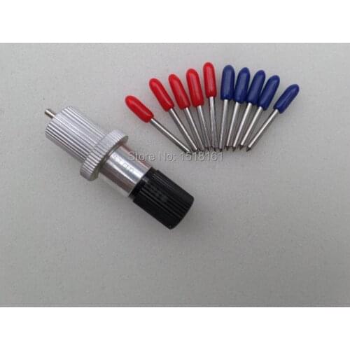 New Reliable 1pc Roland 11.5mm Dia Blade Holder +10 pcs HQ 45 / 60 Degree GCC Liyu Helo Ruijie Cutter Plotter Cutting Blades