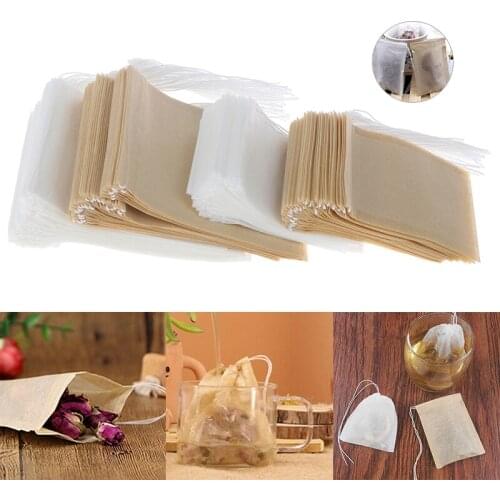 Disposable 100PCS Multiple Sizes Food Grade Non-woven Fabric Tea Filter Bags For Spice Tea Bags Heal Seal Spice Filters Teabags