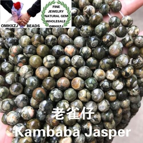 OMHXZJ Wholesale ZB93 4 6 8 10mm DIY Bracelet Necklace Jewelry Making Accessories Natural Stone Fine Kambaba Jasper Round Beads