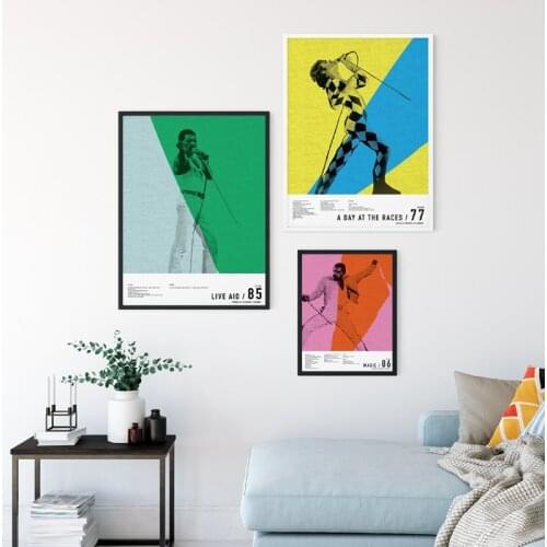 Freddie Mercury Queen Musician Posters and Prints Music Wall Art Canvas Painting Picture for Living Room Home Decor Fan Gifts