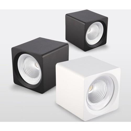 Surface square dimmable COB LED downlight 7W 12W 20W 30W LED ceiling spotlight AC85~265V LED surface light indoor lighting