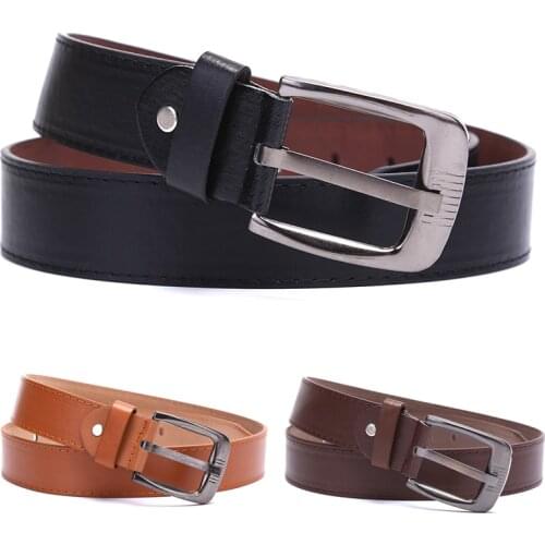 Fashion Leather Belts For Mens Casual Retro Leather Belt Washed Belt Mens Leather Belt Metal Pin Buckle