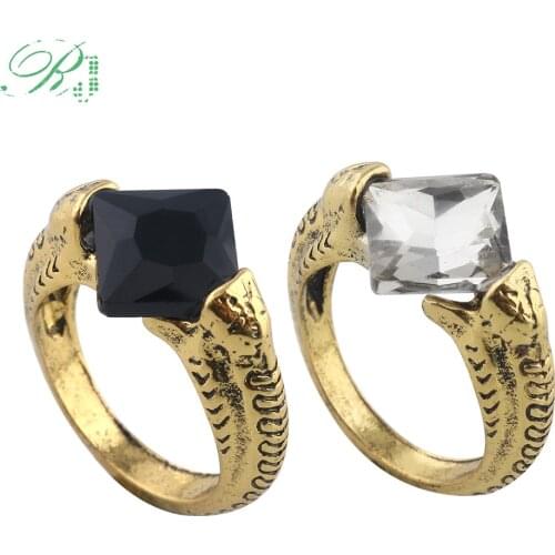 RJ Vintage Lord Voldemorts Horcrux Ring Resurrection Stone Marvolo Gaunt Deathly Hallows Dumbledore Crystal Woman Men Jewelry