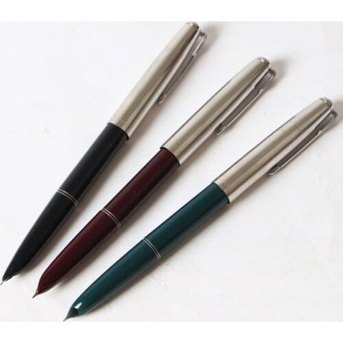 Hero Brand 616 Fountain Pen Font Black Green Stainless Steel Fine Nib 0.5 mm School Supplies Office Fountain Pen Ink