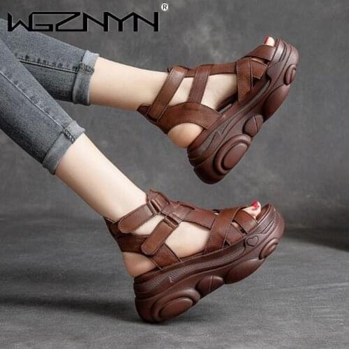 NEW Leisure Fashion Casual Sandals for Women Retro Shoes Gladiator Flat Platform Comfy Walking Summer Sandals Black Brown Female
