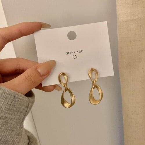 Gold Color Water Drop Tassel Chain Dangle Earrings Fashion Simple Irregular Chain Clip On Earrings For Women Female Jewelry