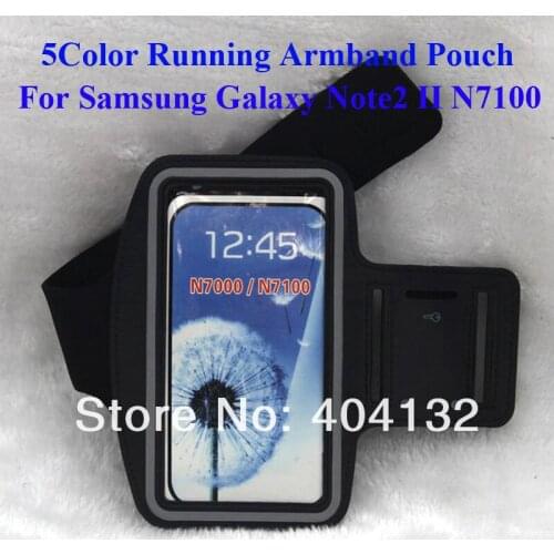 Sherrytree Good Quality Running Sports Armband Bag For Samsung Galaxy N7100 Arm Band Note 2 Case -100PCS/Lot