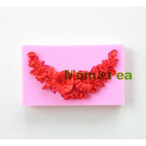 Mom&Pea 0860 Free Shipping Swag Floral Shaped Silicone Mold Cake Decoration Fondant Cake 3D Mold Food Grade