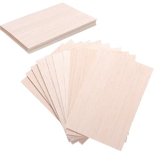 BMBY-15 Pack Unfinished Wood Sheets,Balsa Wood Thin Wood Board for House Aircraft Ship Boat Arts and Crafts,DIY Ornaments