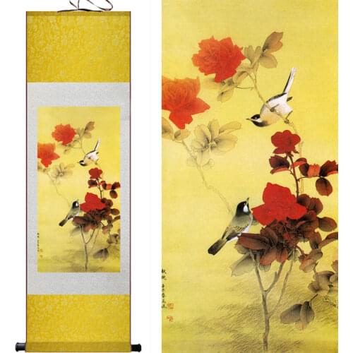 Top quality Traditional Chinese Art Painting Home Office Decoration Chinese painting birds play in the treePrinted painting