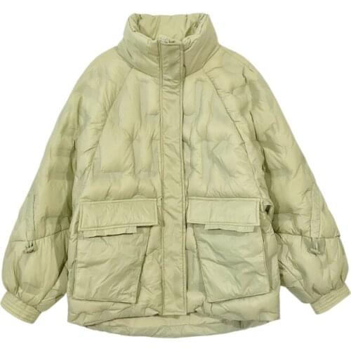 WSYORE Lightweight Down Jacket Women Autumn and Winter Loose Bat Sleeve White Duck Down Jacket Female Student Warm Coat NS2892