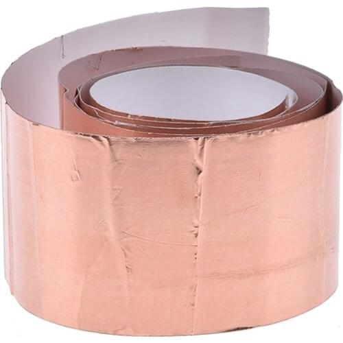 1- Side Conductive Adhesive EMI Shielding Copper Foil Tape Great For Slug Repellent EMI Shielding Stained Glass 50mm X 1m