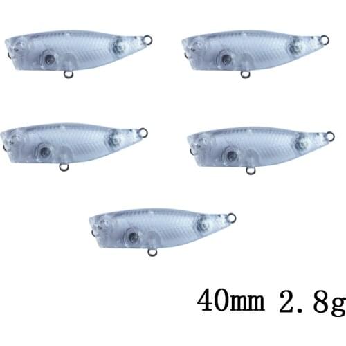 5 pieces of blank bait popper fish bait unpainted bait body fishing bait 40mm 2.8g