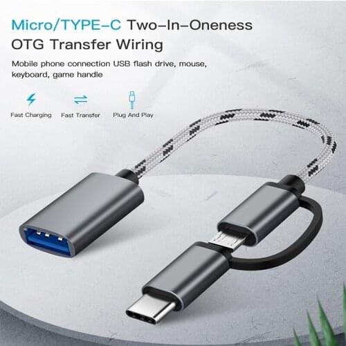 2 In 1 Type-C Micro USB To USB 3.0 OTG Adapter Cable For Samsung Android MacBook Mouse Gamepad Tablet PC Type C OTG USB Cable