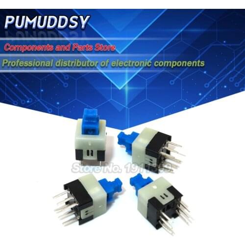 20PCS 8X8 8*8 mm 6Pin Push Tactile Switch Self lock /Off button Latching switch Wholesale Electronic