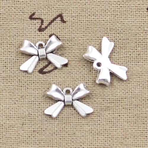 20pcs Charms Bowknot Bow 10x14mm Antique Making Pendant fit,Vintage Tibetan Silver color,DIY Findings Handmade Jewelry