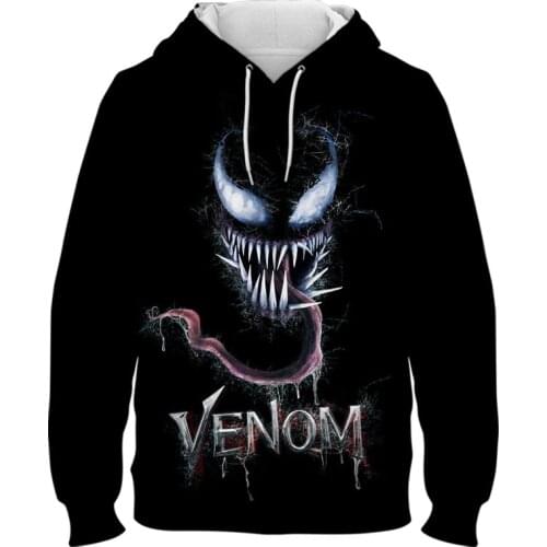 2021 Fashion Hot New Sweatshirt Customize Design Venom 3D Printed Hoodies Unique Pullovers Tops Men Clothing Drop Shipping Tops