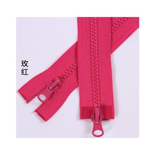 Free shipping 5pcs/lot 5# 150cm rose red resin double sliders open-end zipper clothes Placket bedding bag zipper