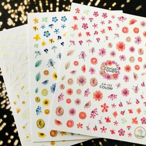CA-123-124-125 flower 3d nail art stickers decal template diy nail tool decorations
