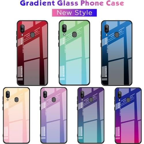 For Samsung Galaxy A50 A30 Case Hard Tempered Glass Fashion Gradient Protective Back Cover case For samsung a30 a50 phone shell