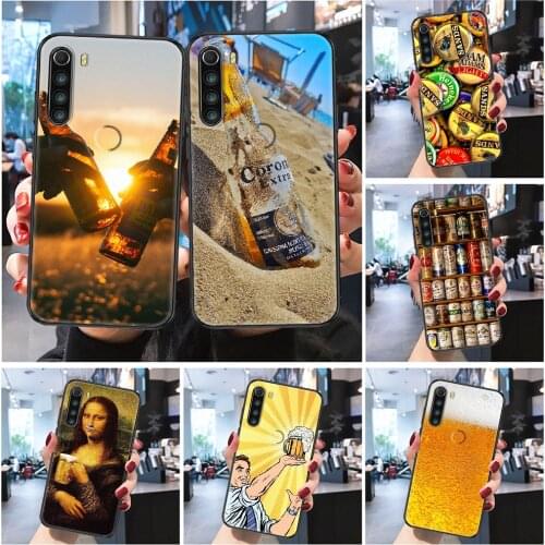 Beer Alcohol Vodka Art Phone case For Xiaomi Redmi Note 7 7A 8 8T 9 9A 9S 10 K30 Pro Ultra Frosted black 3D bumper art cover