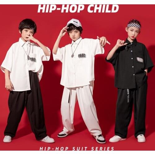 Kids Hip Hop Clothing Festival Outfits Oversized Shirt Tops Loose Streetwear Pants For Girls Boys Dance Wear Costume Clothes Set