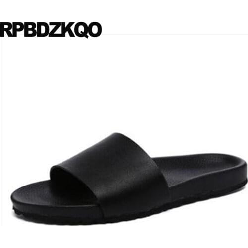 Slippers Slip On Soft Slides White Mens Sandals 2018 Summer Outdoor Fashion Water Shoes Beach Waterproof Leather Men Black Flat